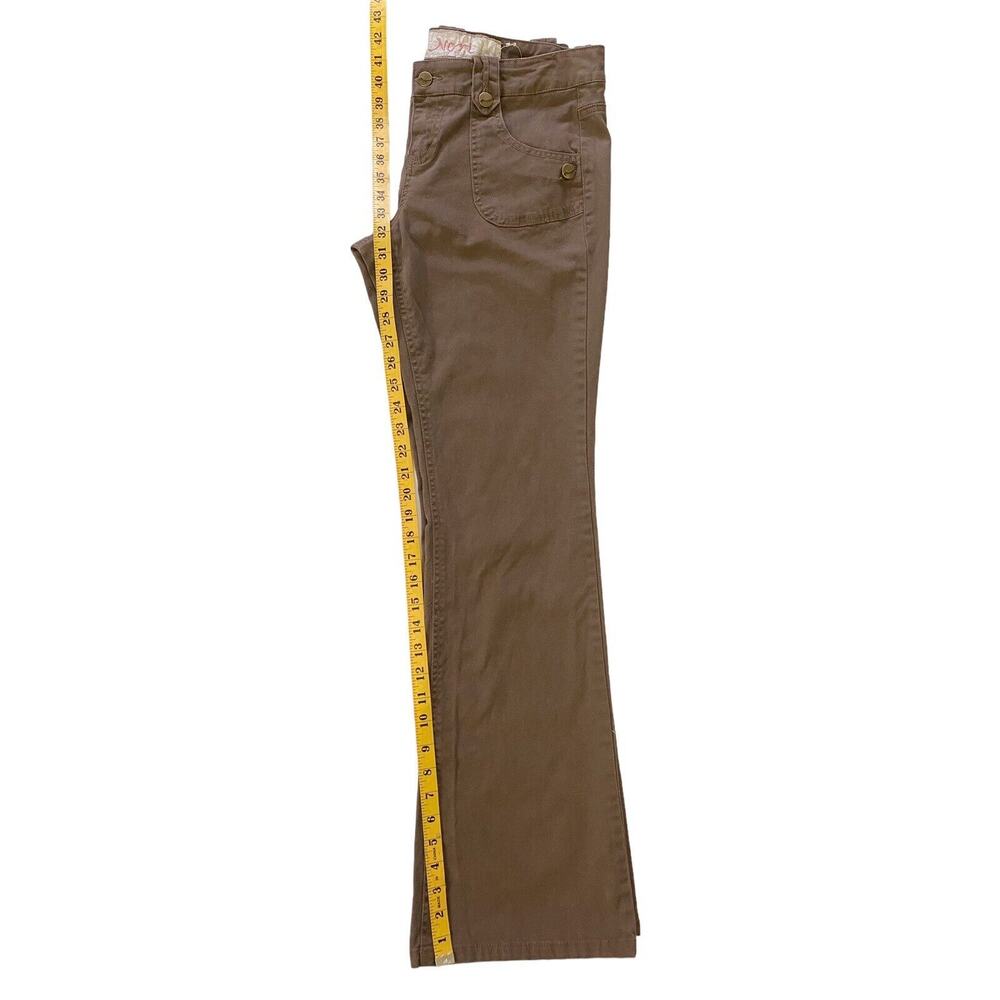 Nori Jeans Juniors 9 Bootcut Brown Cotton Blend Flap Pockets Stretch 32" Ins Y2K - Picture 8 of 10